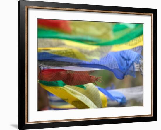 Praying Flags Against Blue Sky at Pepe La Pass, Phobjikha Valley, Gangtey, Bhutan-Keren Su-Framed Photographic Print