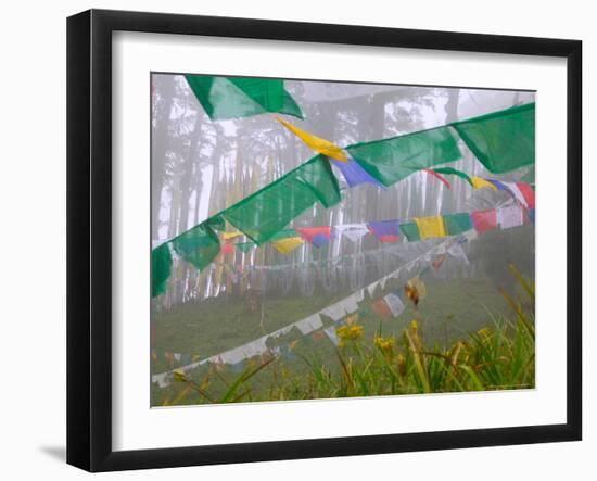 Praying Flags in the Dochula Pass, Between Wangdi and Thimphu, Bhutan-Keren Su-Framed Photographic Print