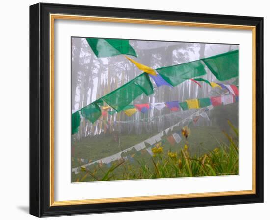 Praying Flags in the Dochula Pass, Between Wangdi and Thimphu, Bhutan-Keren Su-Framed Photographic Print