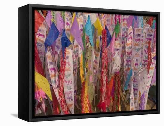 Praying Flags with Annual Calendar, Chiang Mai, Thailand-Gavriel Jecan-Framed Premier Image Canvas