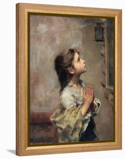 Praying Girl, Italian Painting of 19th Century-Roberto Ferruzzi-Framed Premier Image Canvas