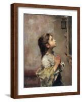 Praying Girl, Italian Painting of 19th Century-Roberto Ferruzzi-Framed Giclee Print