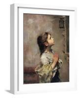 Praying Girl, Italian Painting of 19th Century-Roberto Ferruzzi-Framed Giclee Print