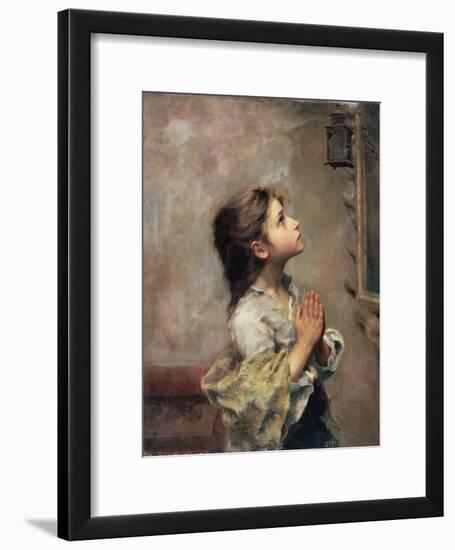 Praying Girl, Italian Painting of 19th Century-Roberto Ferruzzi-Framed Giclee Print