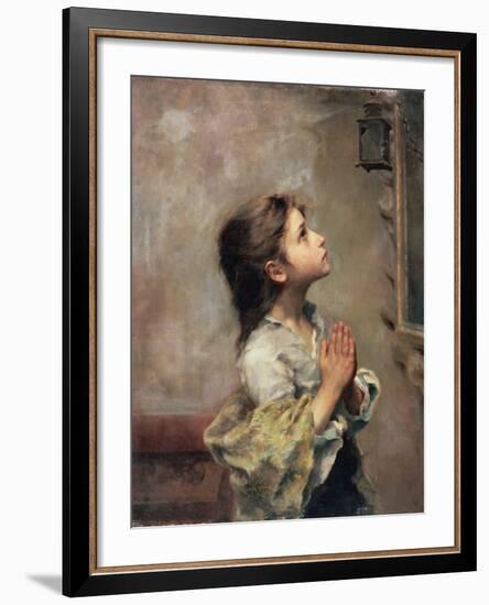 Praying Girl, Italian Painting of 19th Century-Roberto Ferruzzi-Framed Giclee Print