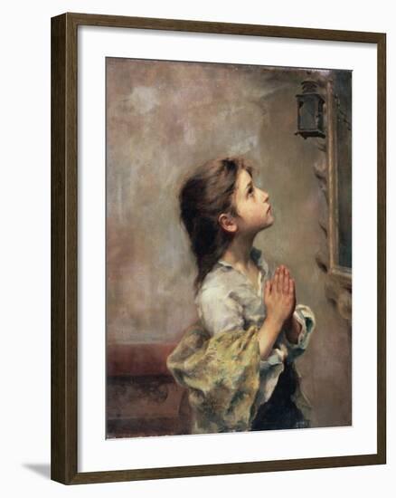 Praying Girl, Italian Painting of 19th Century-Roberto Ferruzzi-Framed Giclee Print