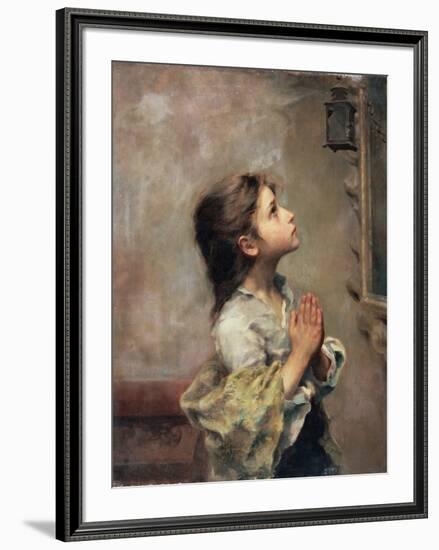 Praying Girl, Italian Painting of 19th Century-Roberto Ferruzzi-Framed Giclee Print