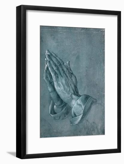 Praying Hands, 1508, Point of Brush and Black Ink, Heightened with White, on Blue Prepared Paper-Albrecht Dürer-Framed Giclee Print