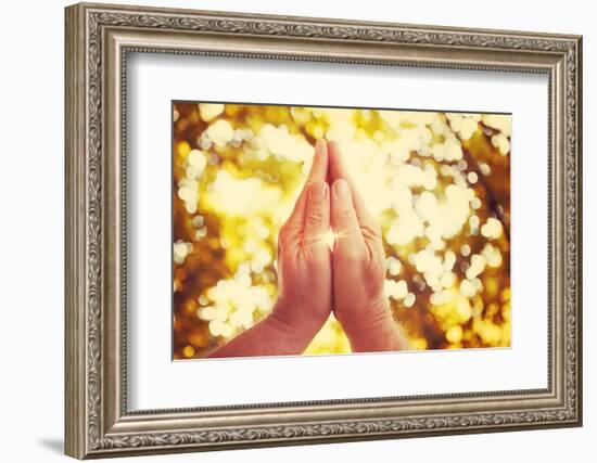 Praying Hands. Instagram Effect.-soupstock-Framed Photographic Print