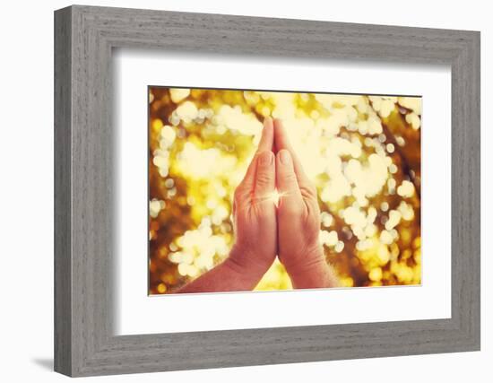 Praying Hands. Instagram Effect.-soupstock-Framed Photographic Print