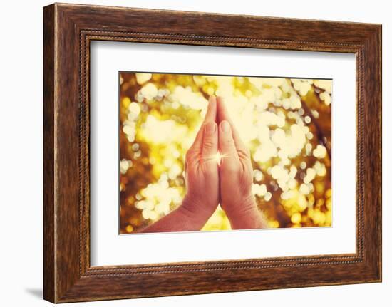 Praying Hands. Instagram Effect.-soupstock-Framed Photographic Print
