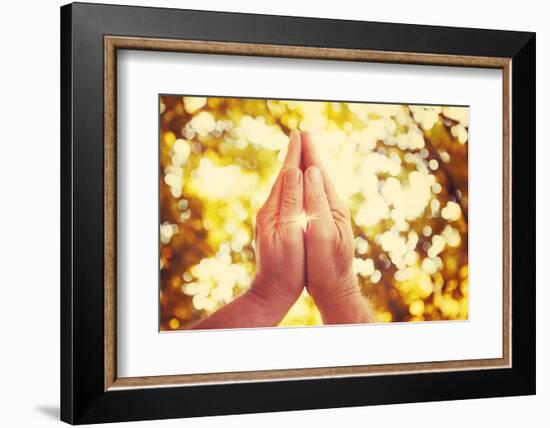 Praying Hands. Instagram Effect.-soupstock-Framed Photographic Print