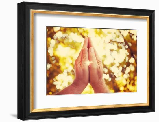 Praying Hands. Instagram Effect.-soupstock-Framed Photographic Print