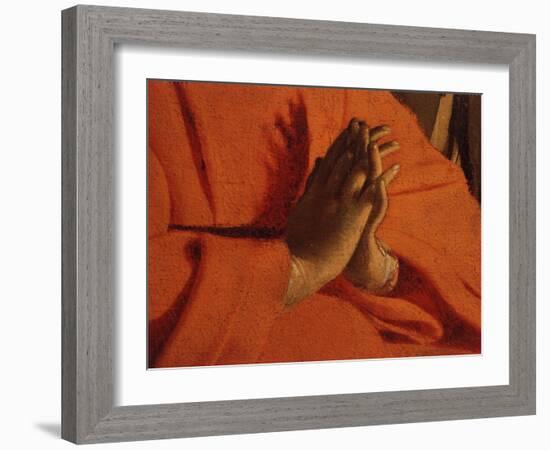 Praying Hands (of the Virgin Mary), from The Adoration of the Shepherds-Georges de La Tour-Framed Giclee Print