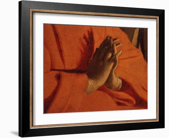 Praying Hands (of the Virgin Mary), from The Adoration of the Shepherds-Georges de La Tour-Framed Giclee Print