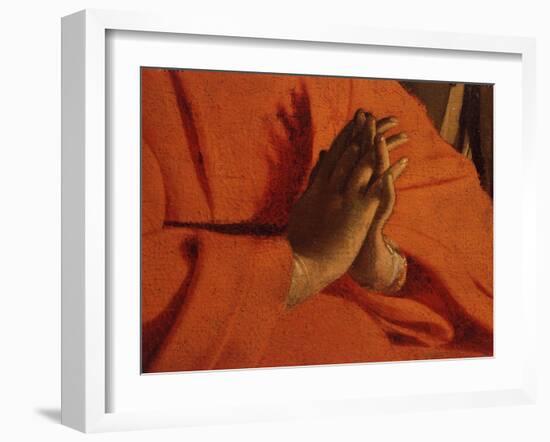 Praying Hands (of the Virgin Mary), from The Adoration of the Shepherds-Georges de La Tour-Framed Giclee Print