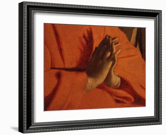 Praying Hands (of the Virgin Mary), from The Adoration of the Shepherds-Georges de La Tour-Framed Giclee Print