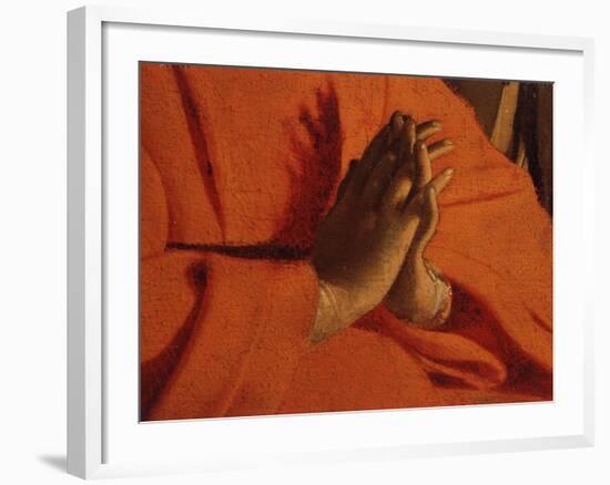 Praying Hands (of the Virgin Mary), from The Adoration of the Shepherds-Georges de La Tour-Framed Giclee Print