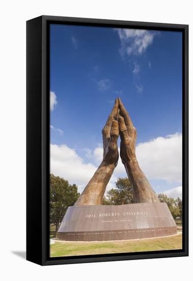 Praying Hands, Oral Roberts University, Tulsa, Oklahoma, USA-Walter Bibikow-Framed Premier Image Canvas