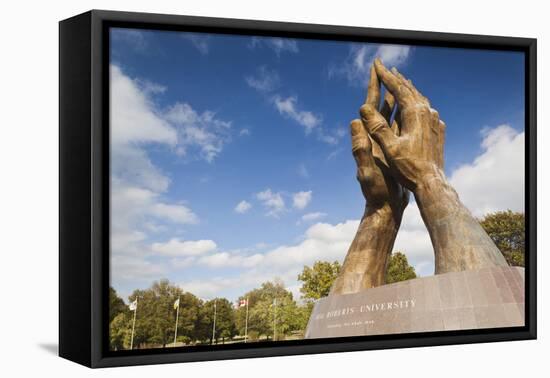 Praying Hands, Oral Roberts University, Tulsa, Oklahoma, USA-Walter Bibikow-Framed Premier Image Canvas