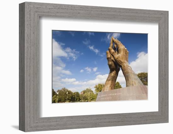 Praying Hands, Oral Roberts University, Tulsa, Oklahoma, USA-Walter Bibikow-Framed Photographic Print