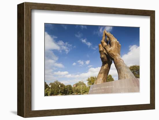 Praying Hands, Oral Roberts University, Tulsa, Oklahoma, USA-Walter Bibikow-Framed Photographic Print
