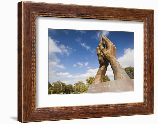 Praying Hands, Oral Roberts University, Tulsa, Oklahoma, USA-Walter Bibikow-Framed Photographic Print