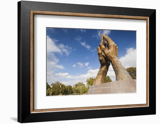 Praying Hands, Oral Roberts University, Tulsa, Oklahoma, USA-Walter Bibikow-Framed Photographic Print