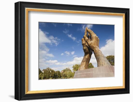 Praying Hands, Oral Roberts University, Tulsa, Oklahoma, USA-Walter Bibikow-Framed Photographic Print