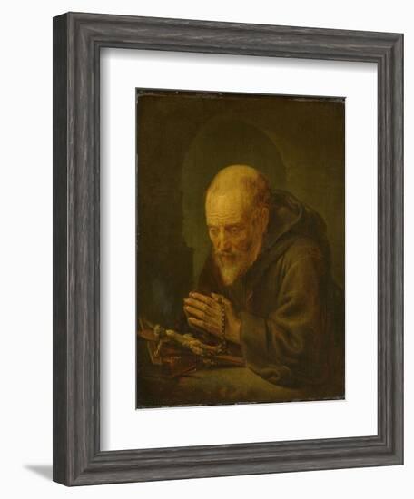 Praying Hermit-Gerard Dou-Framed Art Print