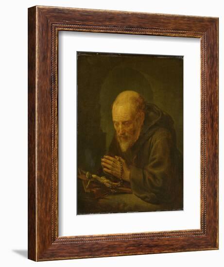 Praying Hermit-Gerard Dou-Framed Art Print