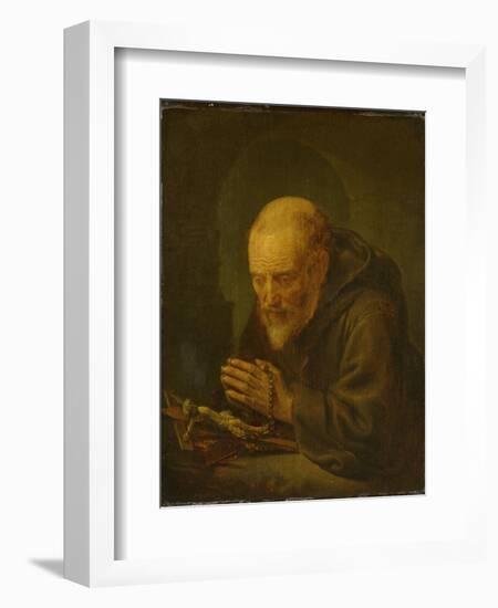 Praying Hermit-Gerard Dou-Framed Art Print
