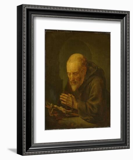 Praying Hermit-Gerard Dou-Framed Art Print