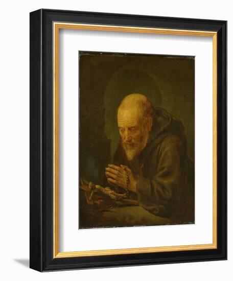 Praying Hermit-Gerard Dou-Framed Art Print