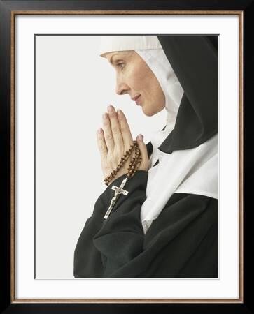 'Praying Nun Holding Rosary' Photographic Print | Art.com