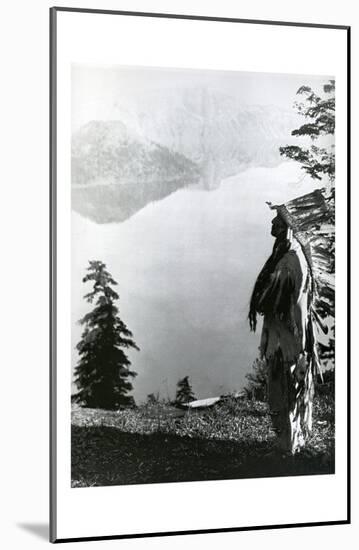 Praying to the Spirits at Crater Lake, Klamath-Edward S^ Curtis-Mounted Art Print