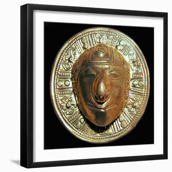 Pre-Columbian gold mask from Columbia-Unknown-Framed Giclee Print