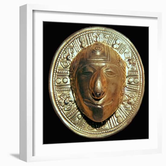 Pre-Columbian gold mask from Columbia-Unknown-Framed Giclee Print