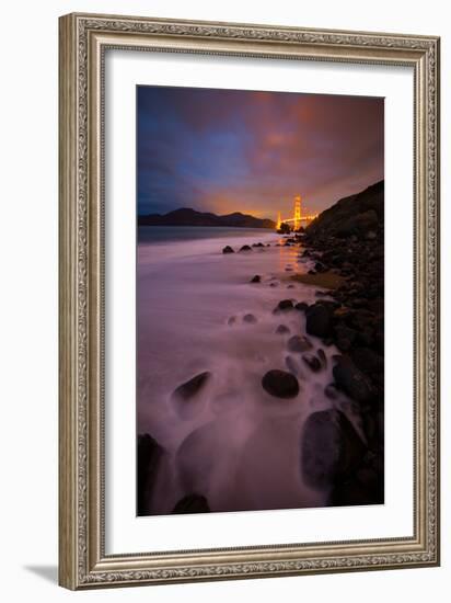 Pre Dawn Beachscape at Golden Gate Bridge, San Francisco-Vincent James-Framed Photographic Print