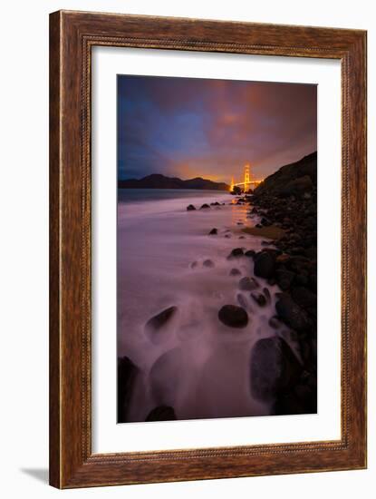 Pre Dawn Beachscape at Golden Gate Bridge, San Francisco-Vincent James-Framed Photographic Print