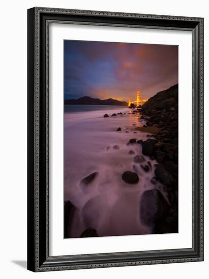 Pre Dawn Beachscape at Golden Gate Bridge, San Francisco-Vincent James-Framed Photographic Print