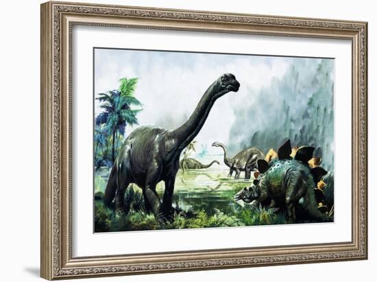 Pre-Historic Animals-David Nockels-Framed Giclee Print