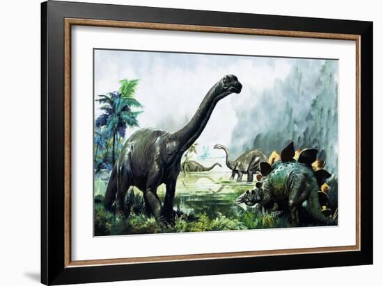 Pre-Historic Animals-David Nockels-Framed Giclee Print