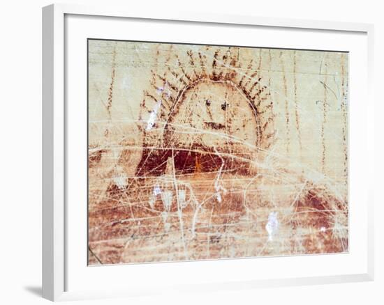 Pre-Historic Native American Pictographs at Bear Gulch near Lewistown, Montana, USA-Chuck Haney-Framed Photographic Print