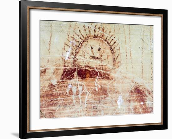 Pre-Historic Native American Pictographs at Bear Gulch near Lewistown, Montana, USA-Chuck Haney-Framed Photographic Print