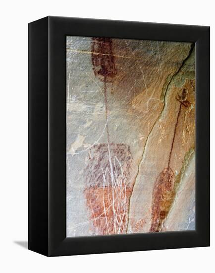 Pre-Historic Native American Pictographs at Bear Gulch near Lewistown, Montana, USA-Chuck Haney-Framed Premier Image Canvas