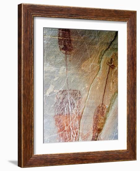 Pre-Historic Native American Pictographs at Bear Gulch near Lewistown, Montana, USA-Chuck Haney-Framed Photographic Print