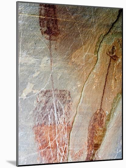 Pre-Historic Native American Pictographs at Bear Gulch near Lewistown, Montana, USA-Chuck Haney-Mounted Photographic Print