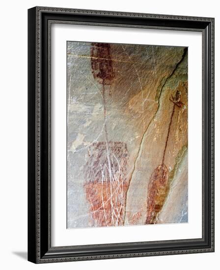 Pre-Historic Native American Pictographs at Bear Gulch near Lewistown, Montana, USA-Chuck Haney-Framed Photographic Print