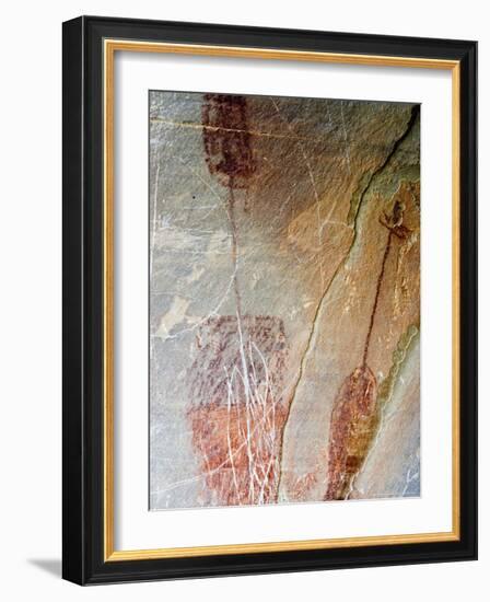 Pre-Historic Native American Pictographs at Bear Gulch near Lewistown, Montana, USA-Chuck Haney-Framed Photographic Print